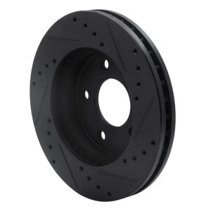 Buick Rendezvous Brake Rotor (1) - Front Left - R1 Concepts - Drilled & Slotted - Black - `01-`07